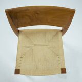 Walnut Molteni & C dining chairs with papercord seating, Italy, 1990s
