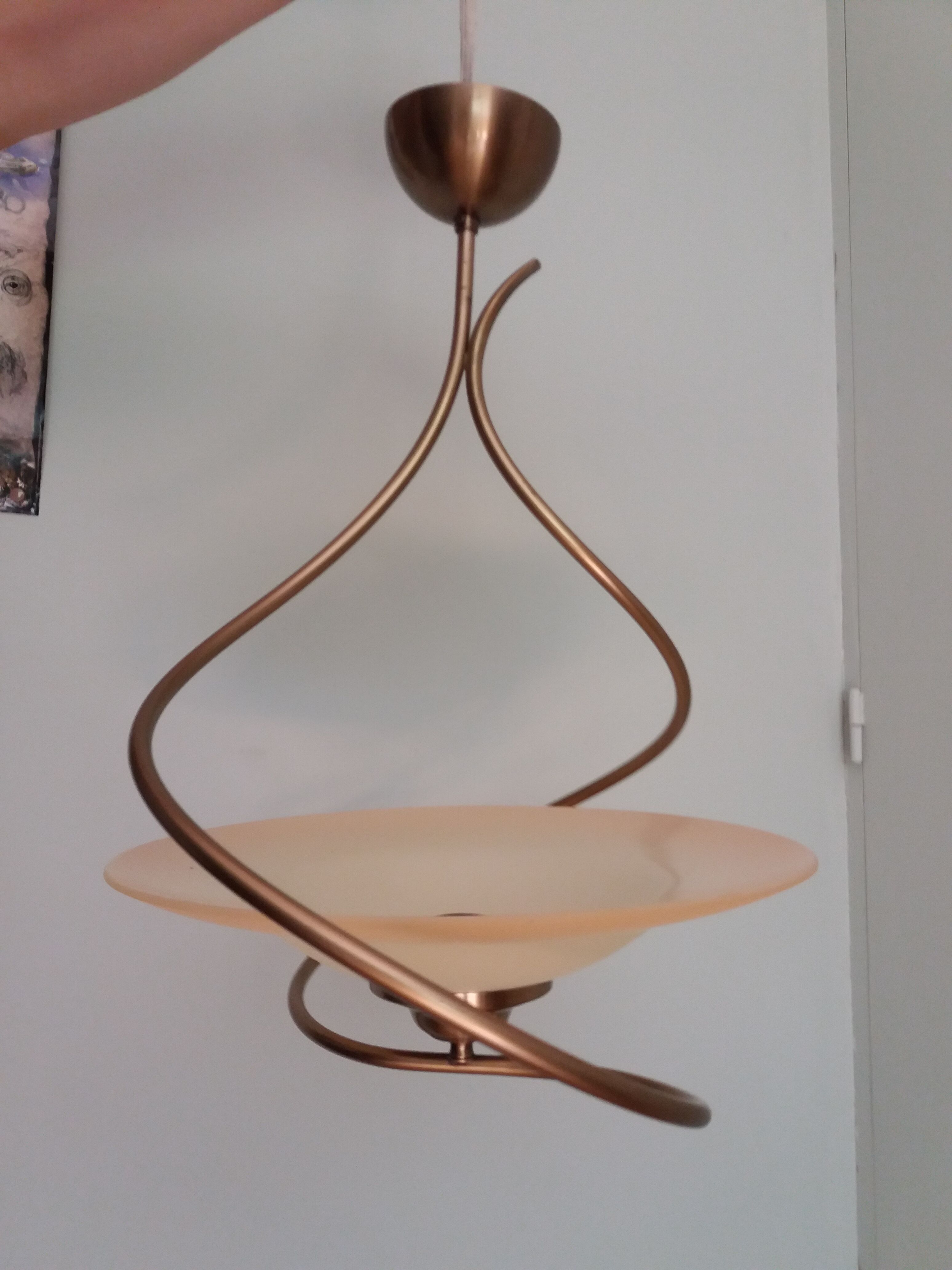 Ceiling lamp suspension brand CVL model cavaillon glass and brass