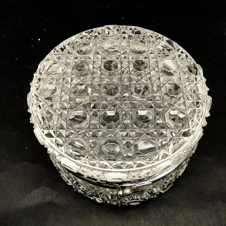 Bonbonniere, Vienna Secession, pressed glass, Belgium, 1930s