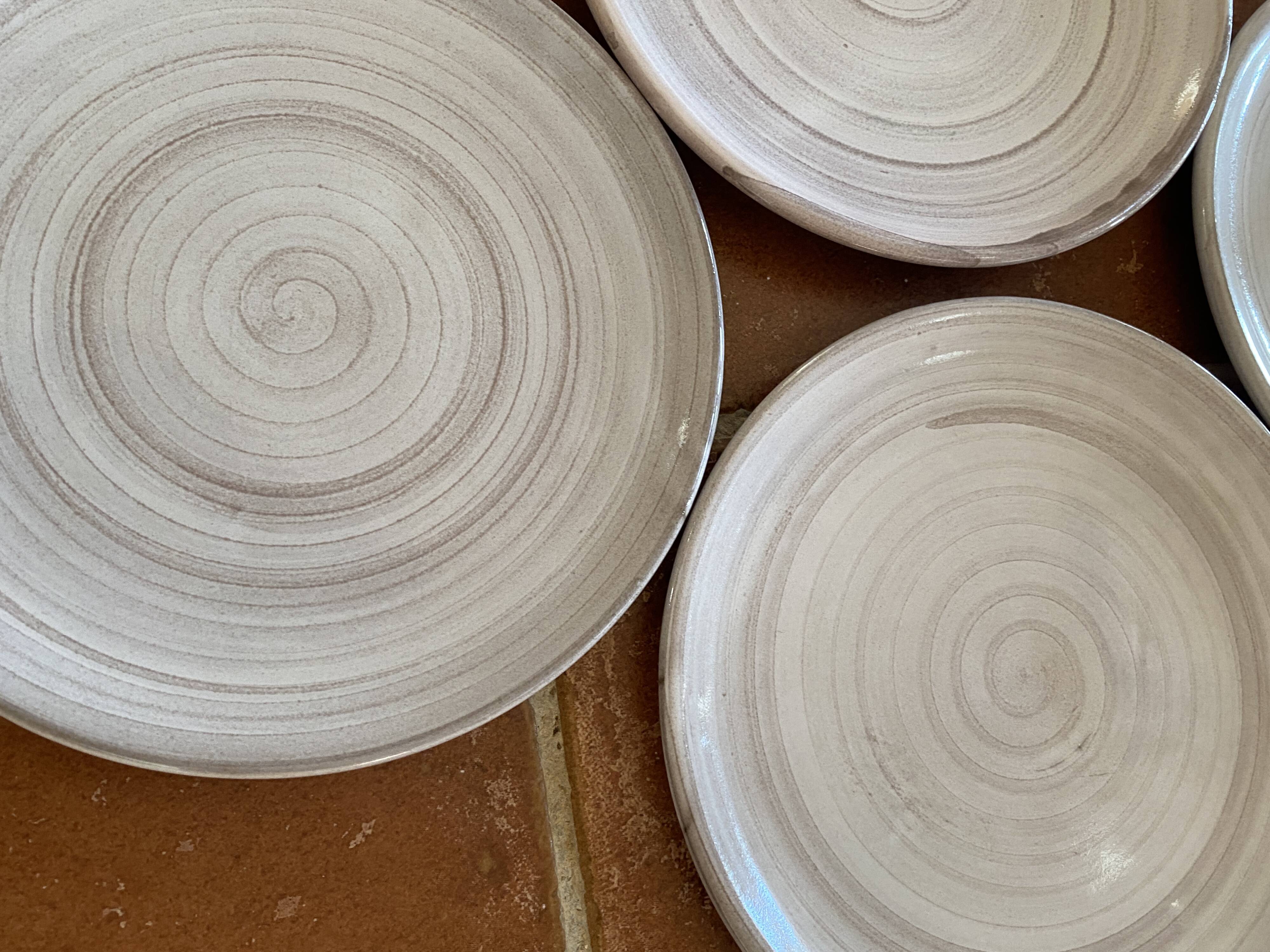 6 glazed terracotta plates 22 cm