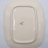 Rectangular dish with edged edge in Sarreguemines earthenware model Ivory