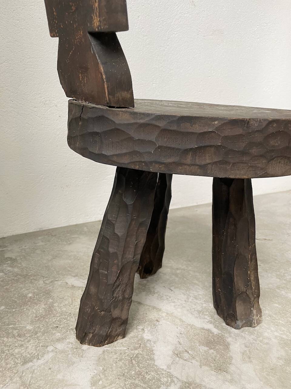 Brutalist stool with African influence