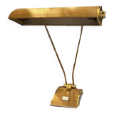 Table or desk lamp (gold & brown) JUMO, modernist design, ca 1945