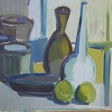 Original mid-century Swedish oil on canvas – “Still Life” by Arthur Nilsson – vintage & framed – 62 × 71 cm