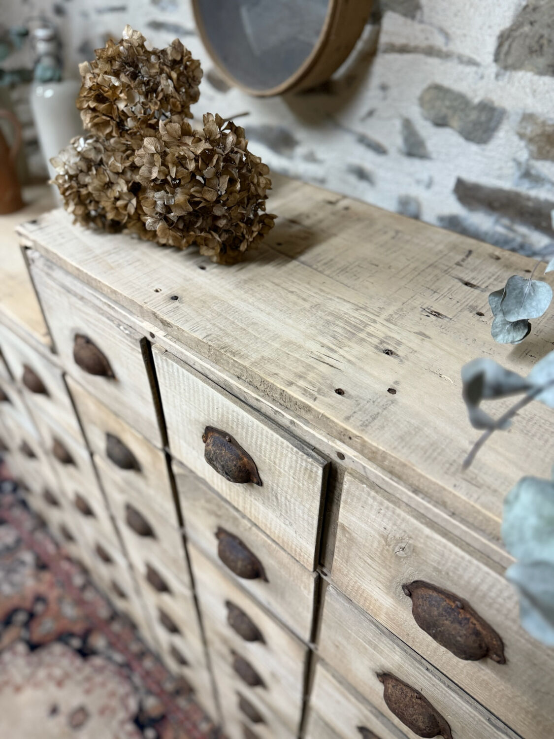 Magnificent wooden workshop cabinet.