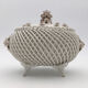 Ancient woven porcelain box, signed C.V.A - early 20th century