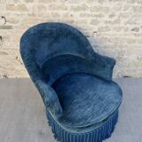 Toad armchair, blue velvet