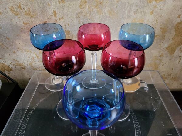 Six Verres A Vin Cristal Val Saint Lambert Modèle Saumur