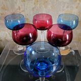 Six crystal wine glasses Val Saint Lambert model Saumur.