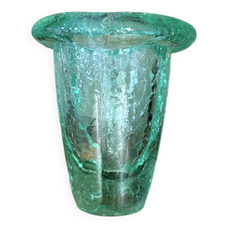 Vase en cristal craquelé, attribué à Daum Nancy