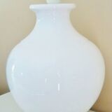 White glazed ceramic lamp, sleek design from the 60s/70s