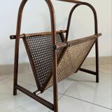 Rattan and cane magazine rack