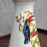 Finely hand-painted porcelain vase with toucans, circa 1950