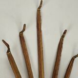 Pair of gold wall sconces with wheat ears in the style of Coco Chanel