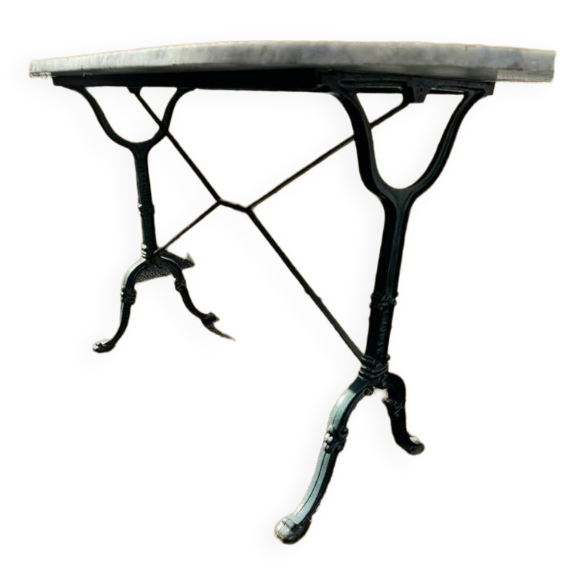 Godin cast iron and marble bistro table. 50's
