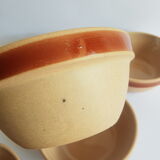 Set of 6 vintage Gien France stoneware bowls