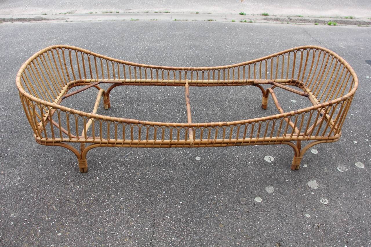 Vintage Italian rattan bed