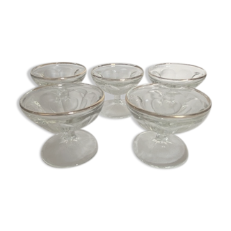 Lot of five glasses golden Byrrh glass