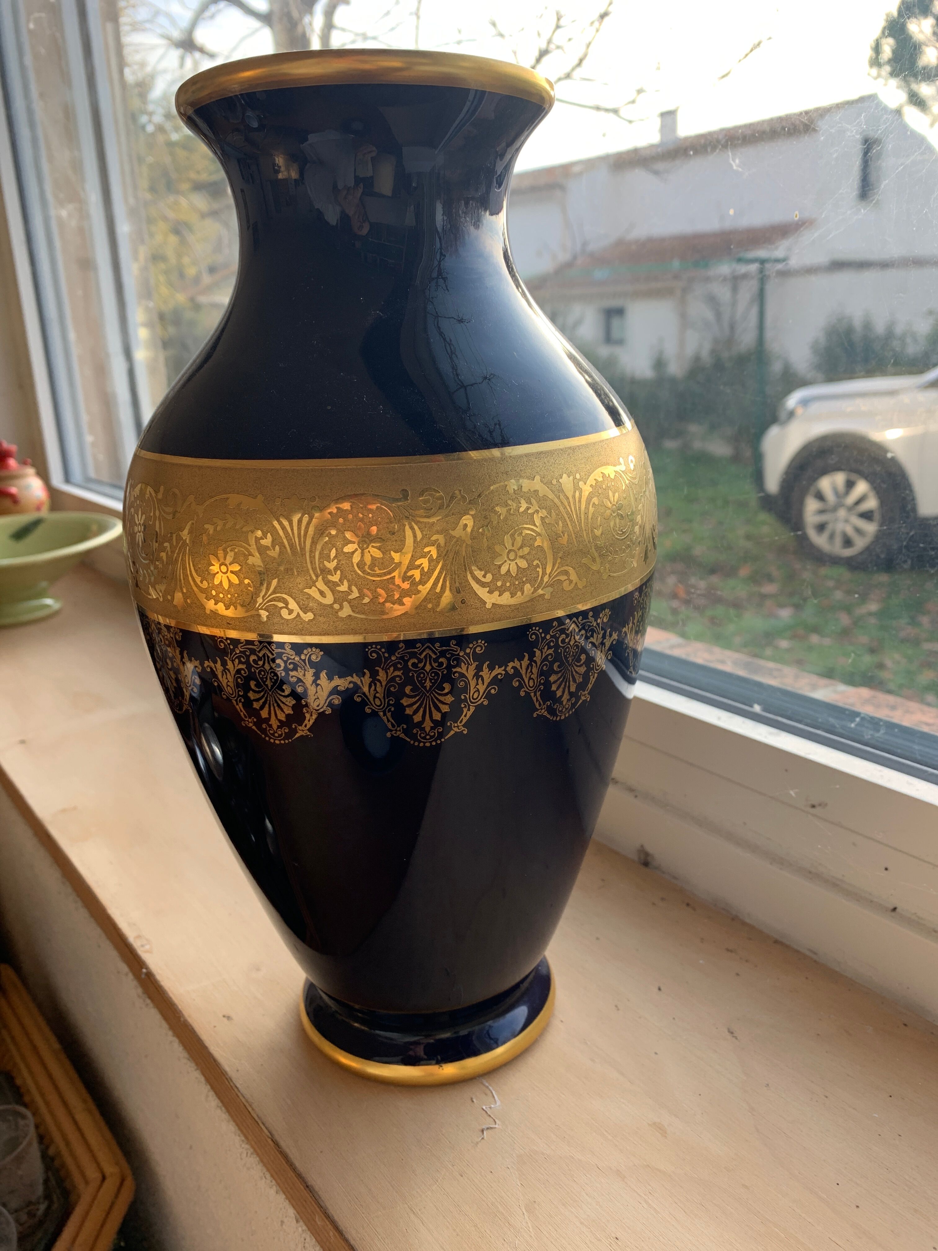 Blue Napoleon III Empire Vase of Sevres