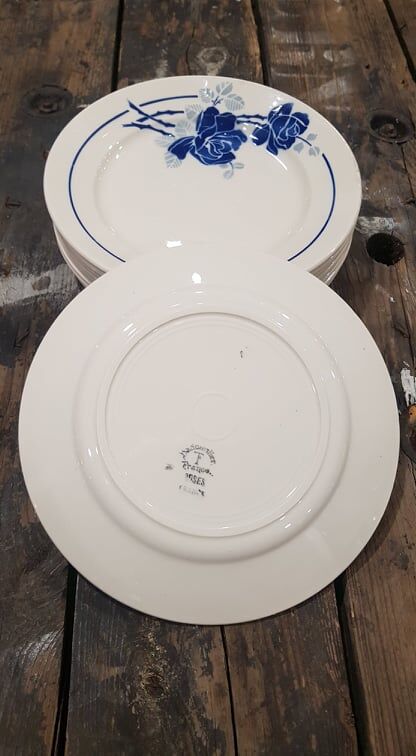 Lot 10 plates Badonviller models Roses