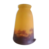TULIP corolla - yellow-orange-brown marbled glass MULLER FRERES LUNEVILLE
