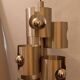 Chandelier with 7 lights in brushed aluminum, Italy 1970 Vintage