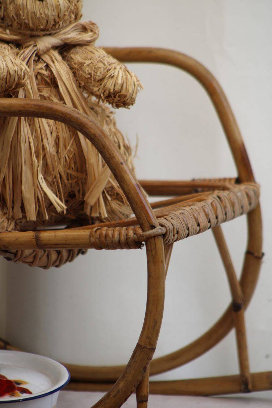 Chaise enfant en rotin