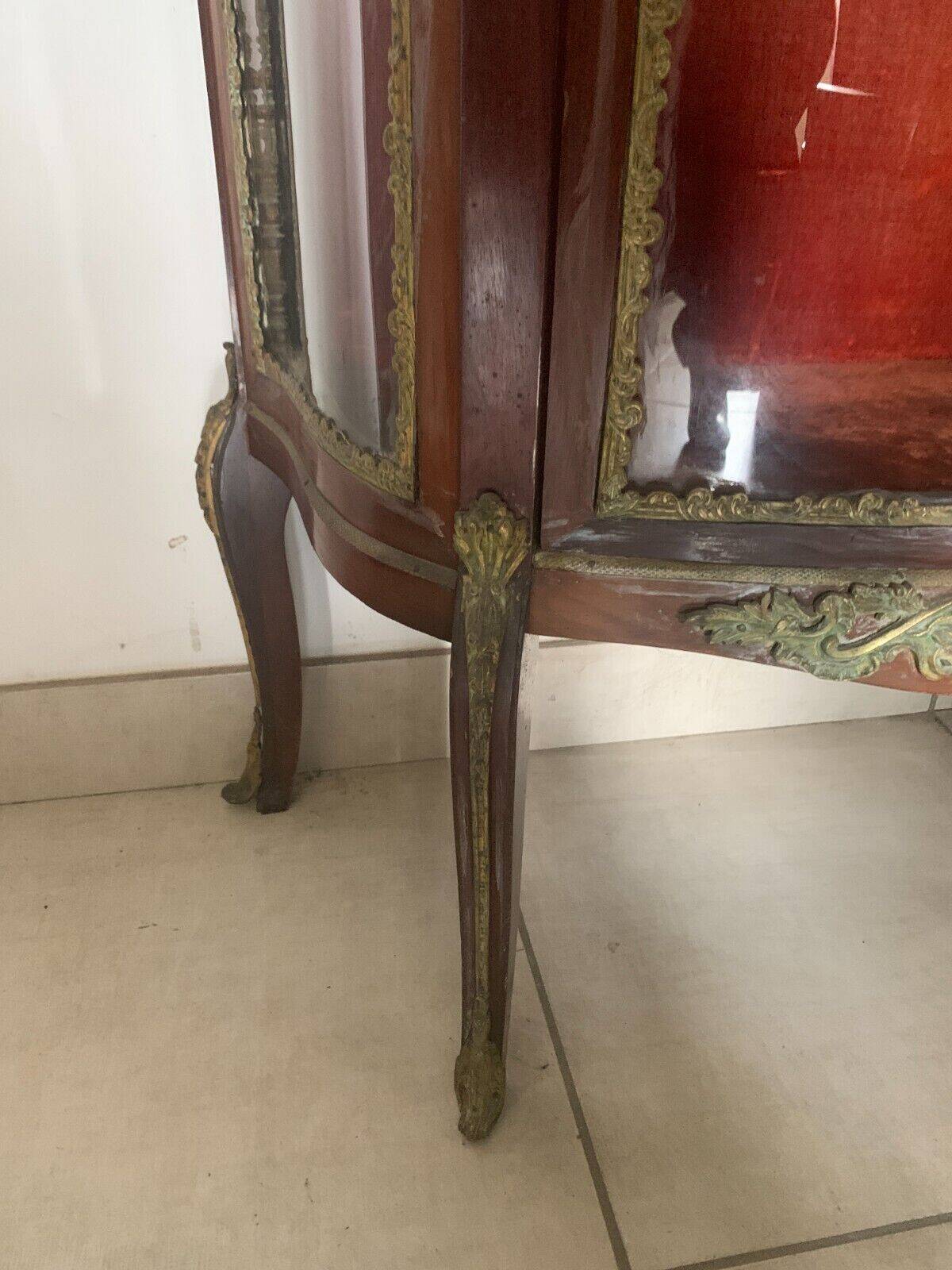 Napoleon III Showcase In Mahogany And Chiseled Bronze 20th Century