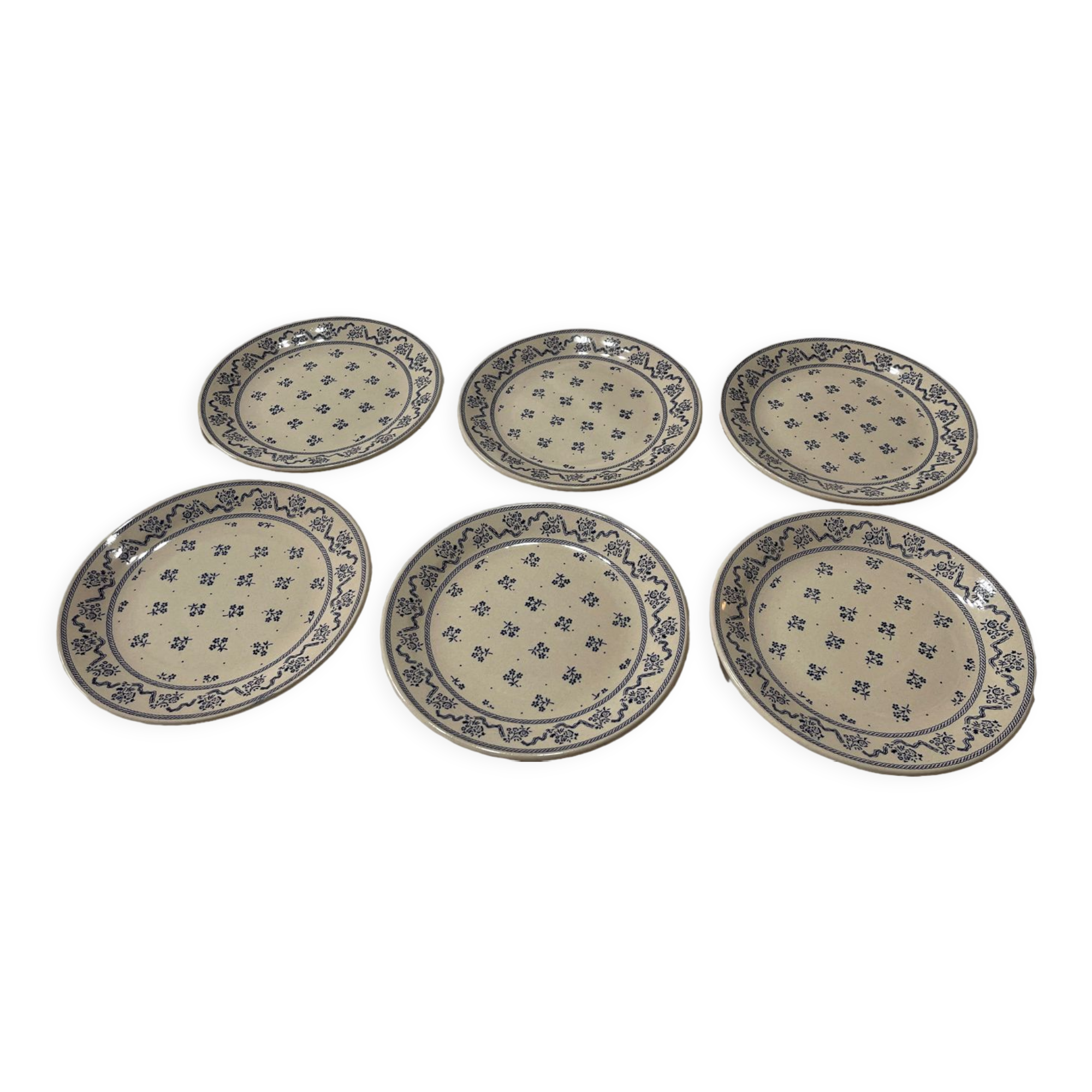 Laura Ashley & Johnson Brother set of 6 blue dessert plates
