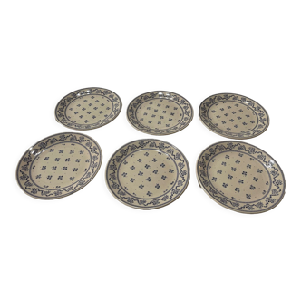 Lot de 6 assiettes à dessert bleu Laura Ashley & Johnson Brother