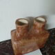 Double sandstone vase