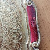 Red and gold Florentine tray