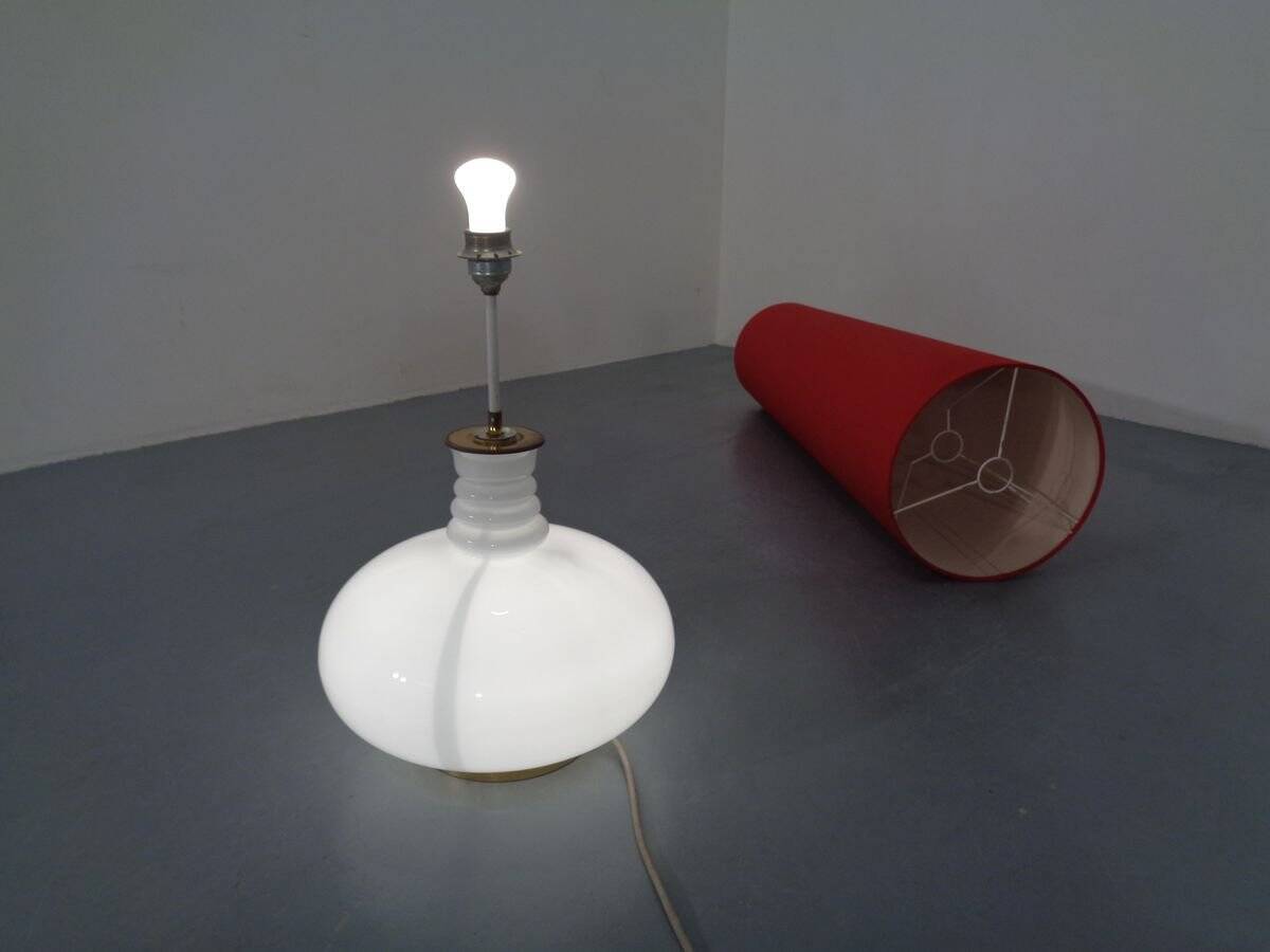 Floor lamp with illuminated glass stand from Doria Leuchten, 1960s.