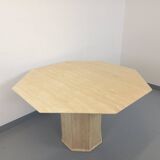 Vintage octagonal travertine dining table from the 70s 80s