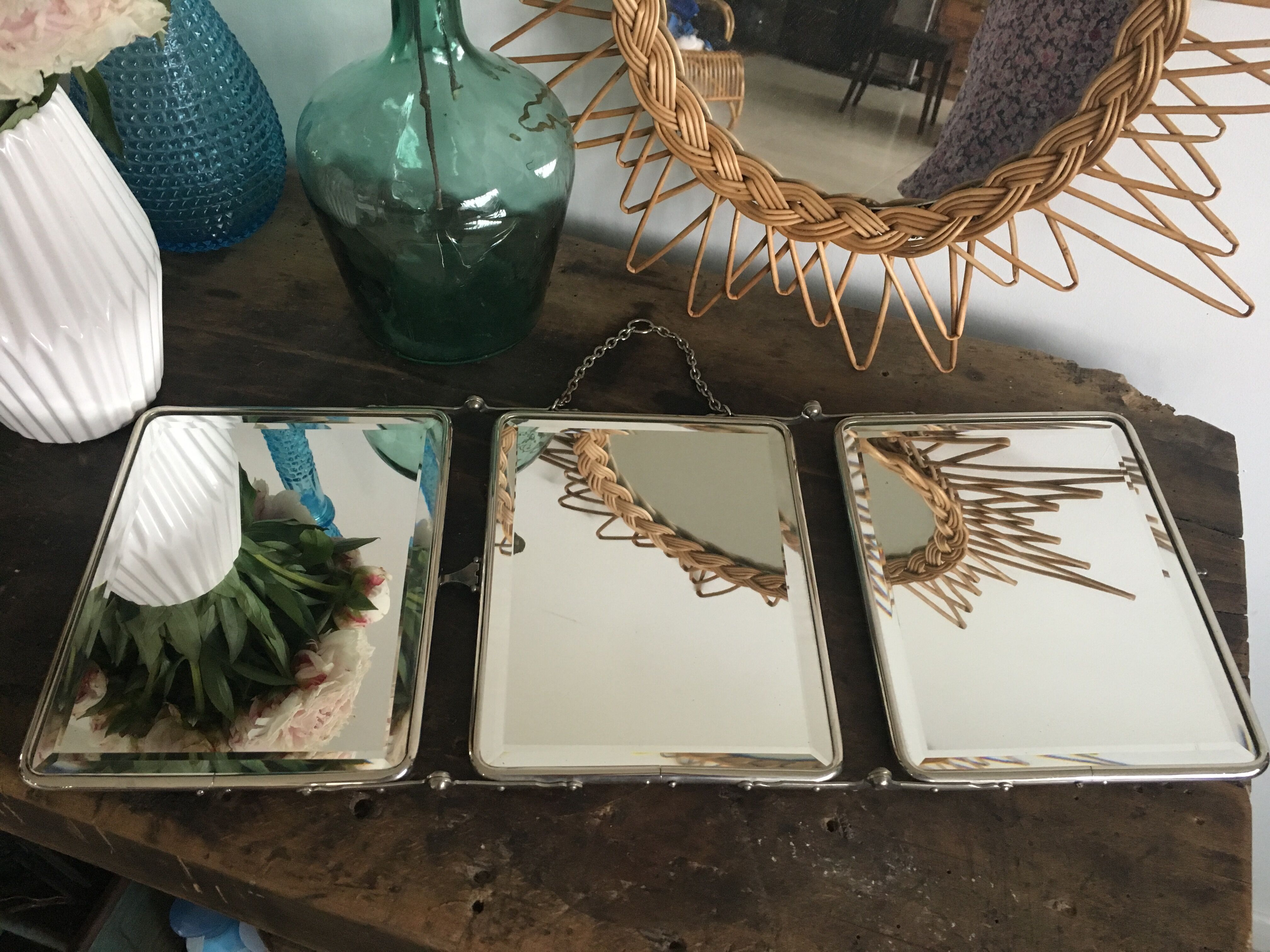 Barber triptych mirror 22.5 x 57cm