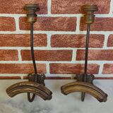2 old coat hooks
