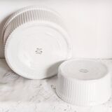 Gusseted dishes, set of 2, Apilco porcelain Pillivuyt