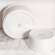 Gusseted dishes, set of 2, Apilco porcelain Pillivuyt