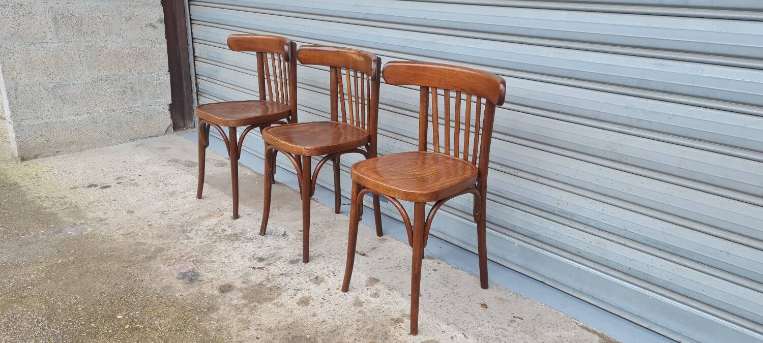 Set of 3 Baumann bistro chairs