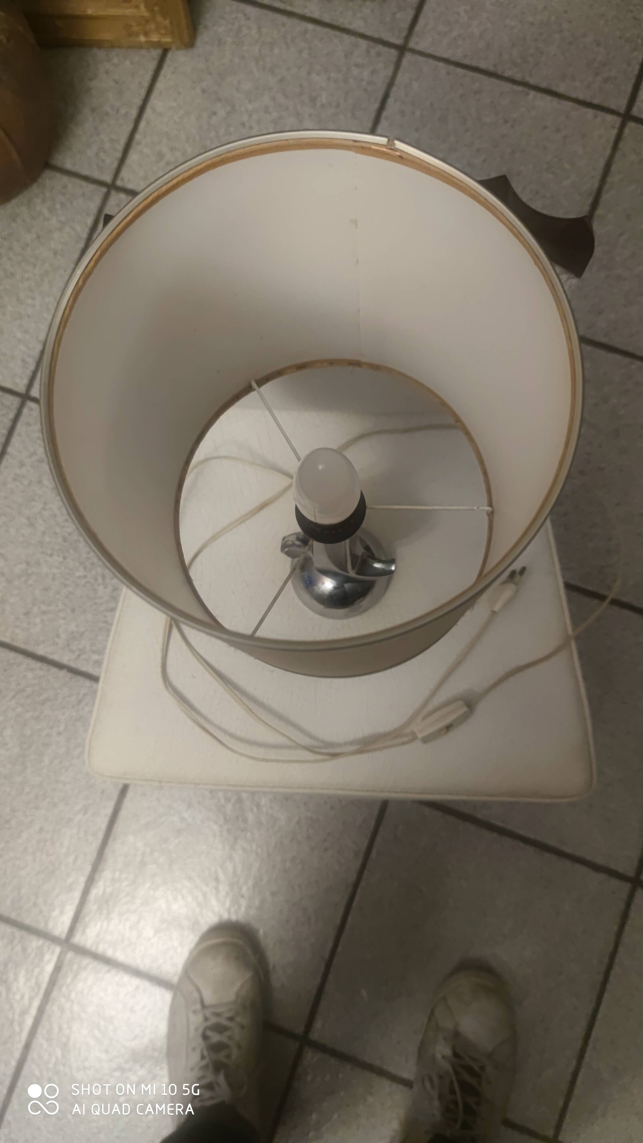 Chrome-plated metal lamp circa 1970