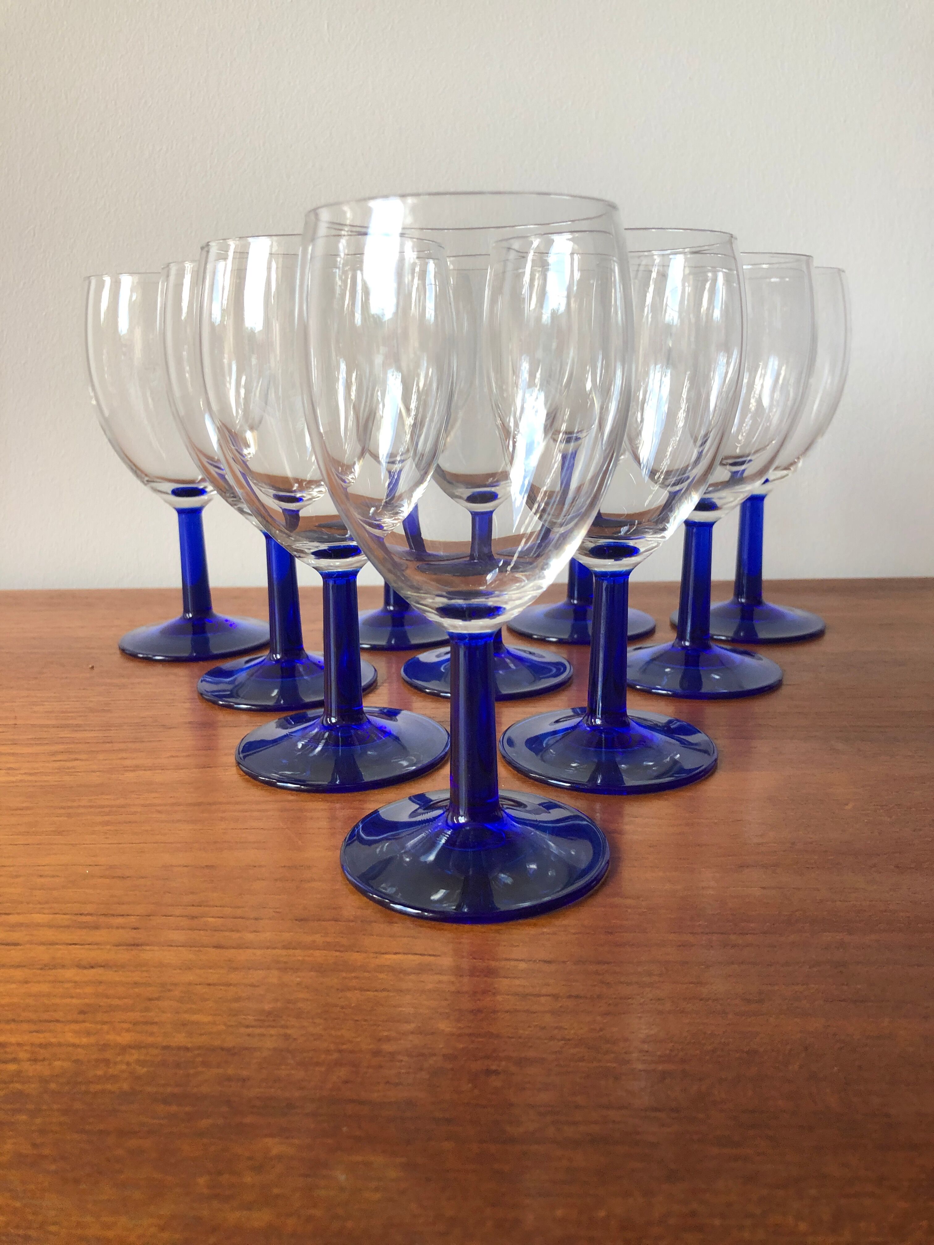 Vintage cobalt blue stemmed lenses