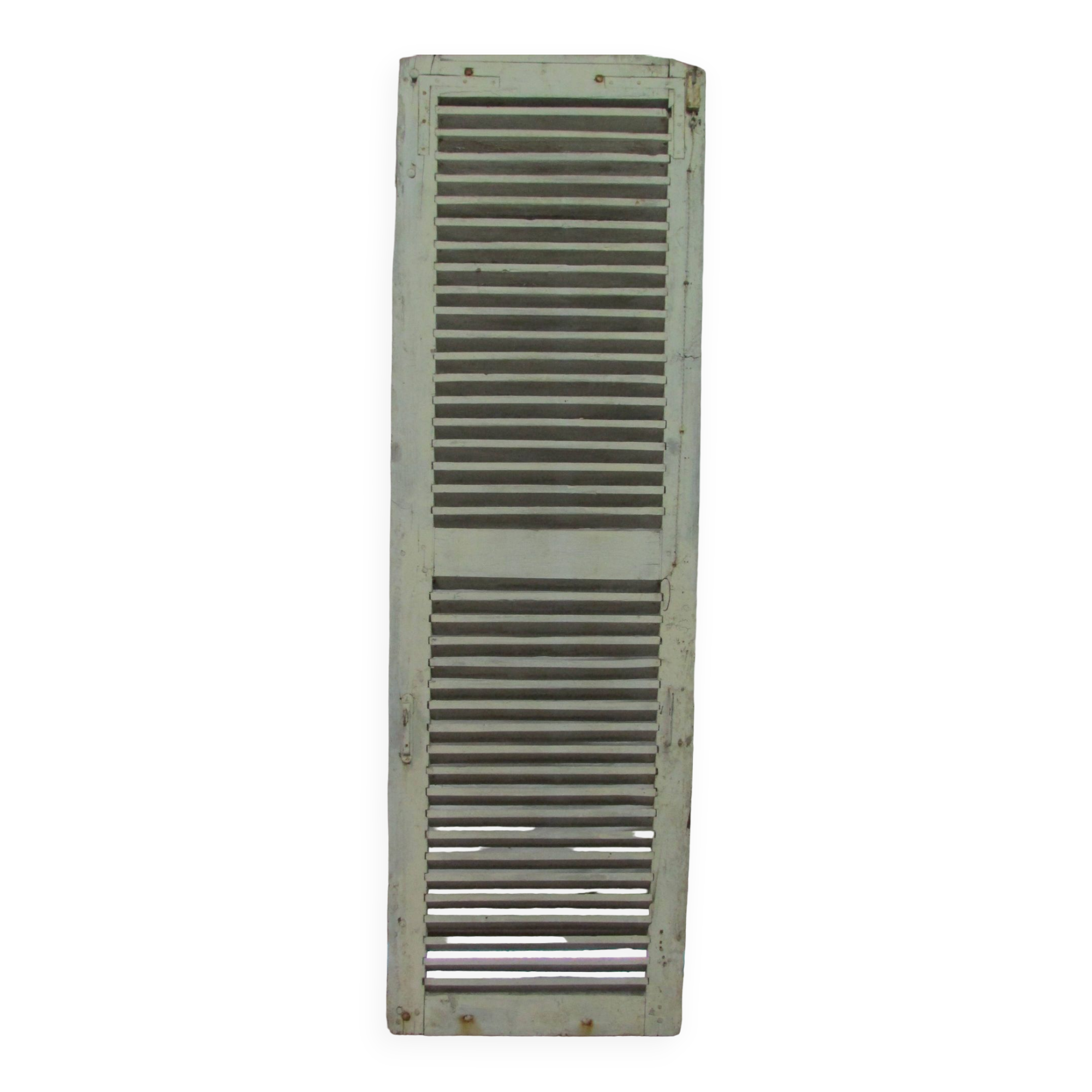 Old wooden shutter with perforations.
