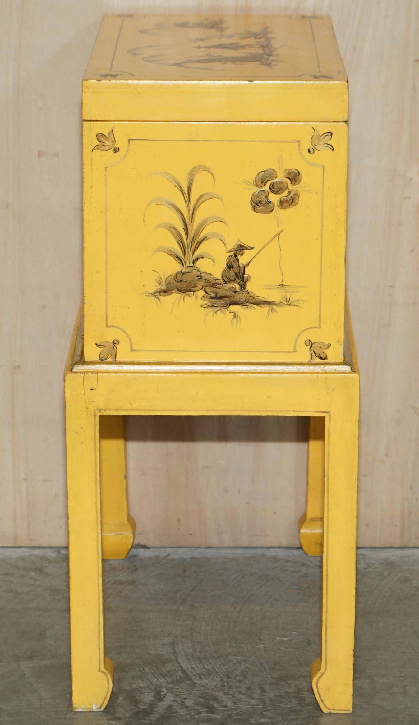 Antique Japanese commode hand-painted and lacquered.