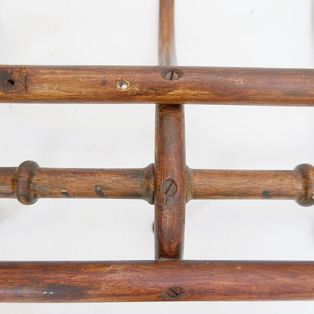 Curved wooden wall coat rack - Early 20th century