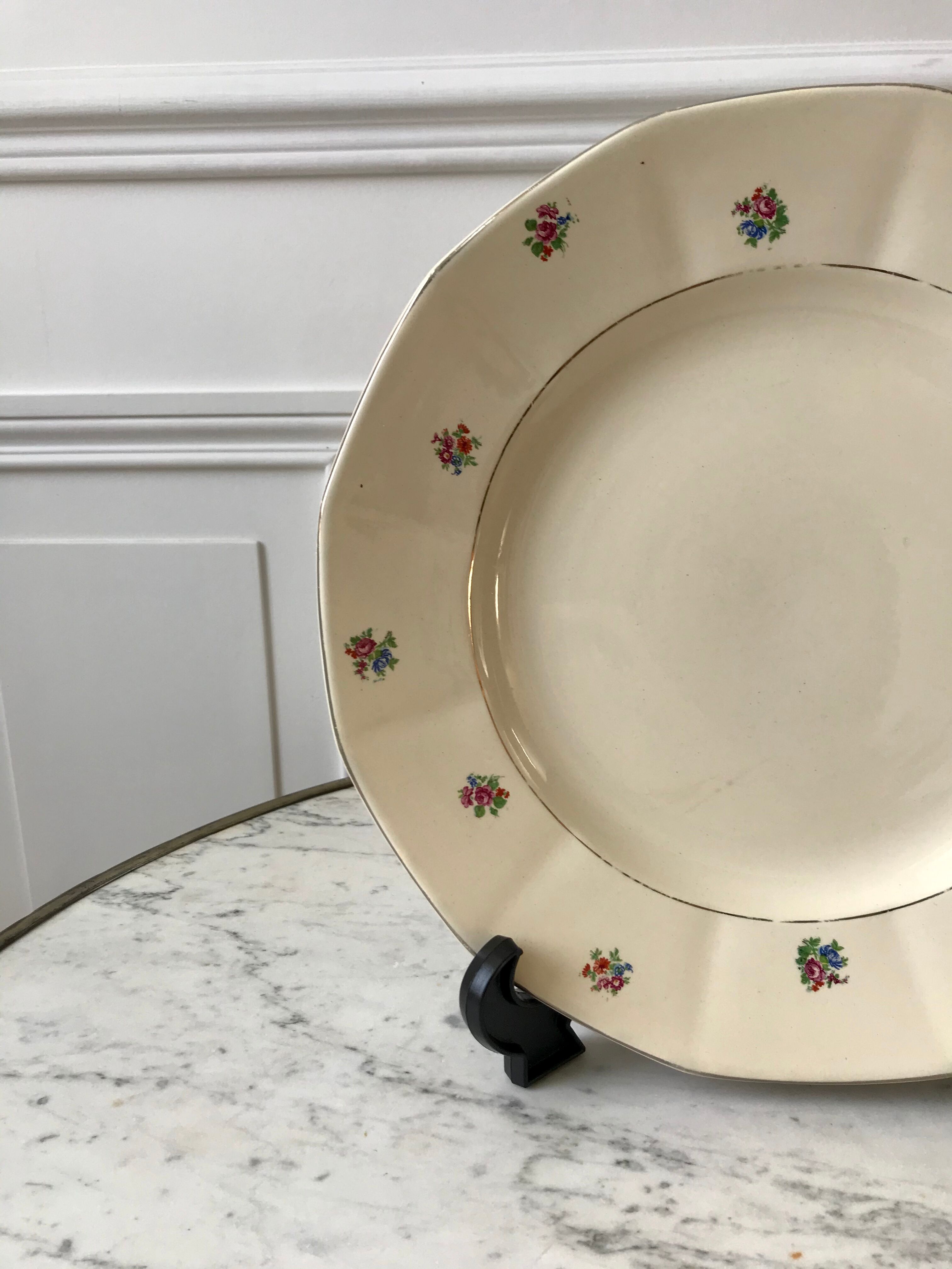 Round dish Digoin Sarreguemines years 40-50