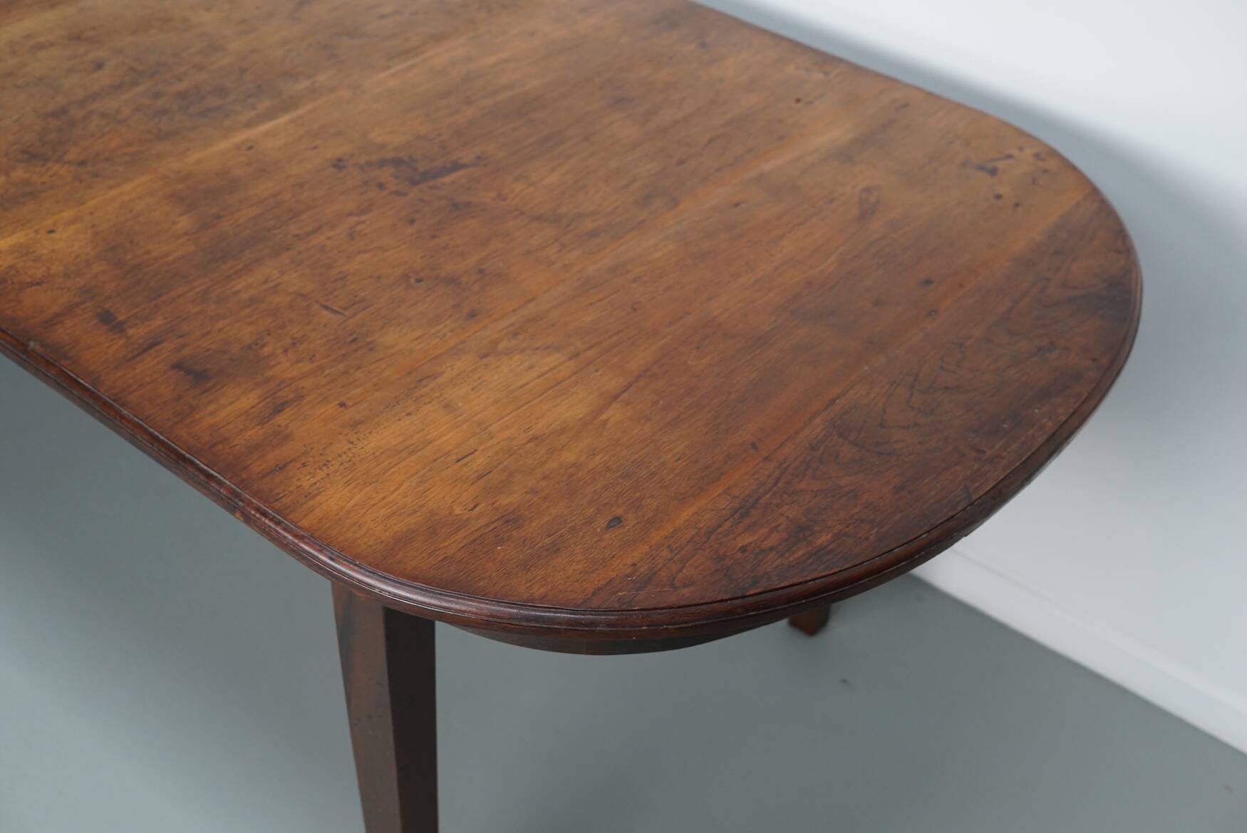 Large Oval Dutch Rustic Farmhouse Teak Dining Table