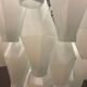 Italian white polygon glass chandelier, 1980s