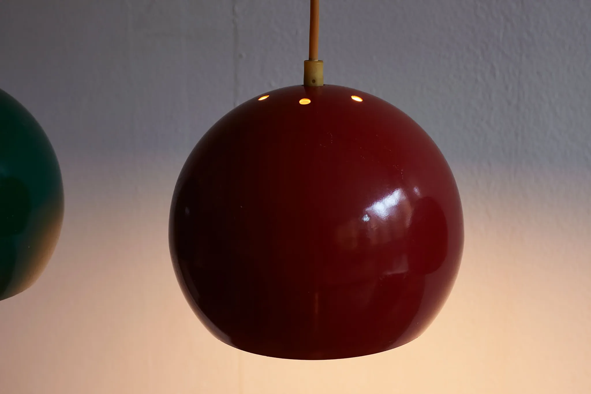 Set of Three Vintage Pendant Lights, Denmark 1970s