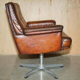 Mid Century Modern swivel office chair De Sede DS35 leather