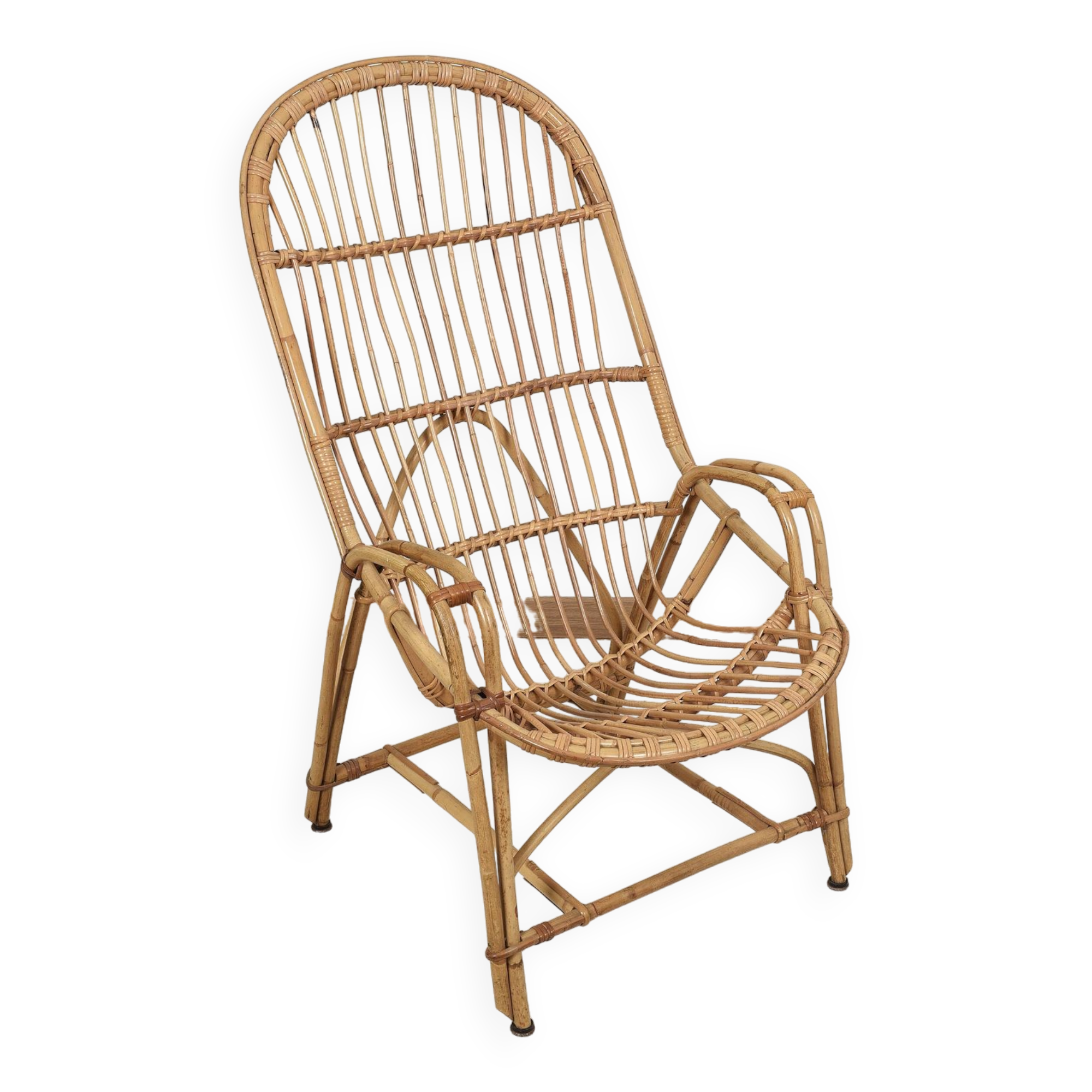 Antique, vintage rattan armchair